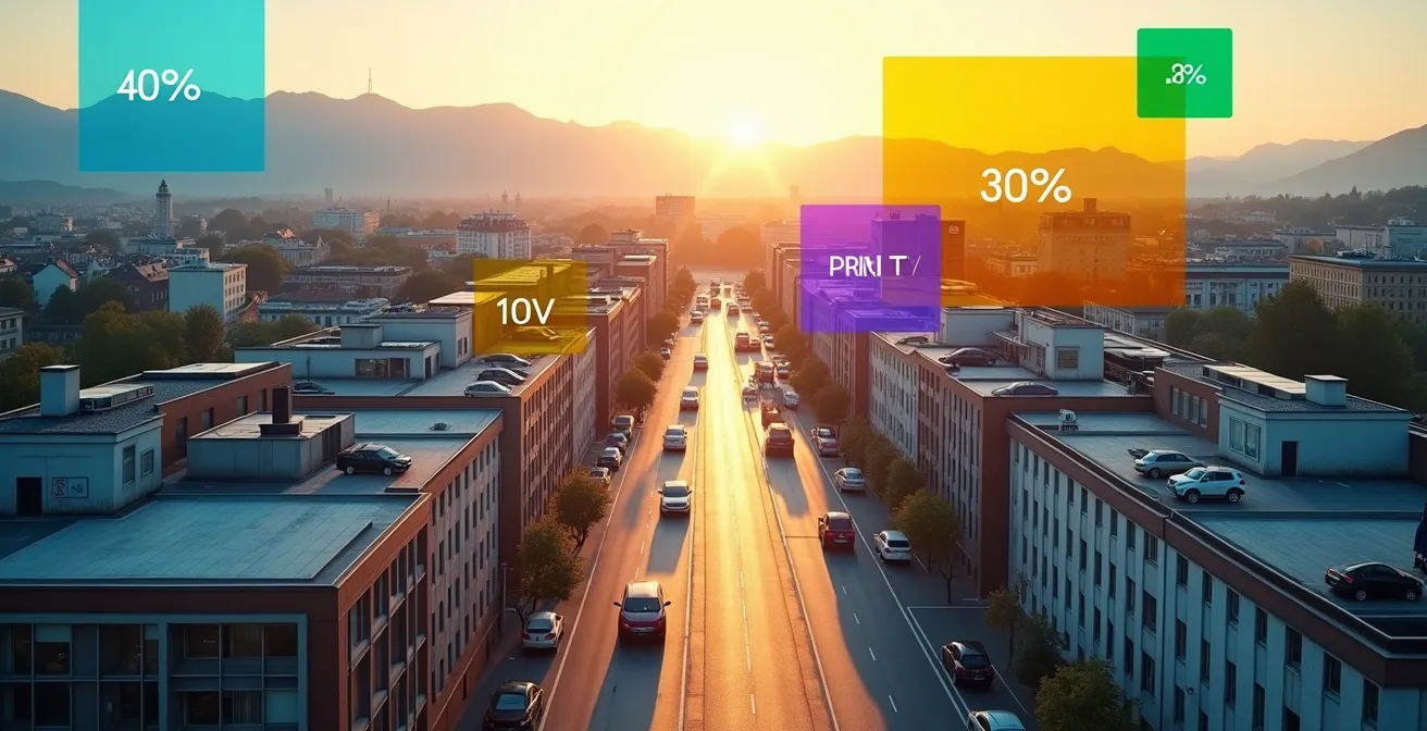 Visualisierung der optimalen Budgetverteilung zwischen digitalen, Print- und Out-of-Home-Kanälen in der Schweiz