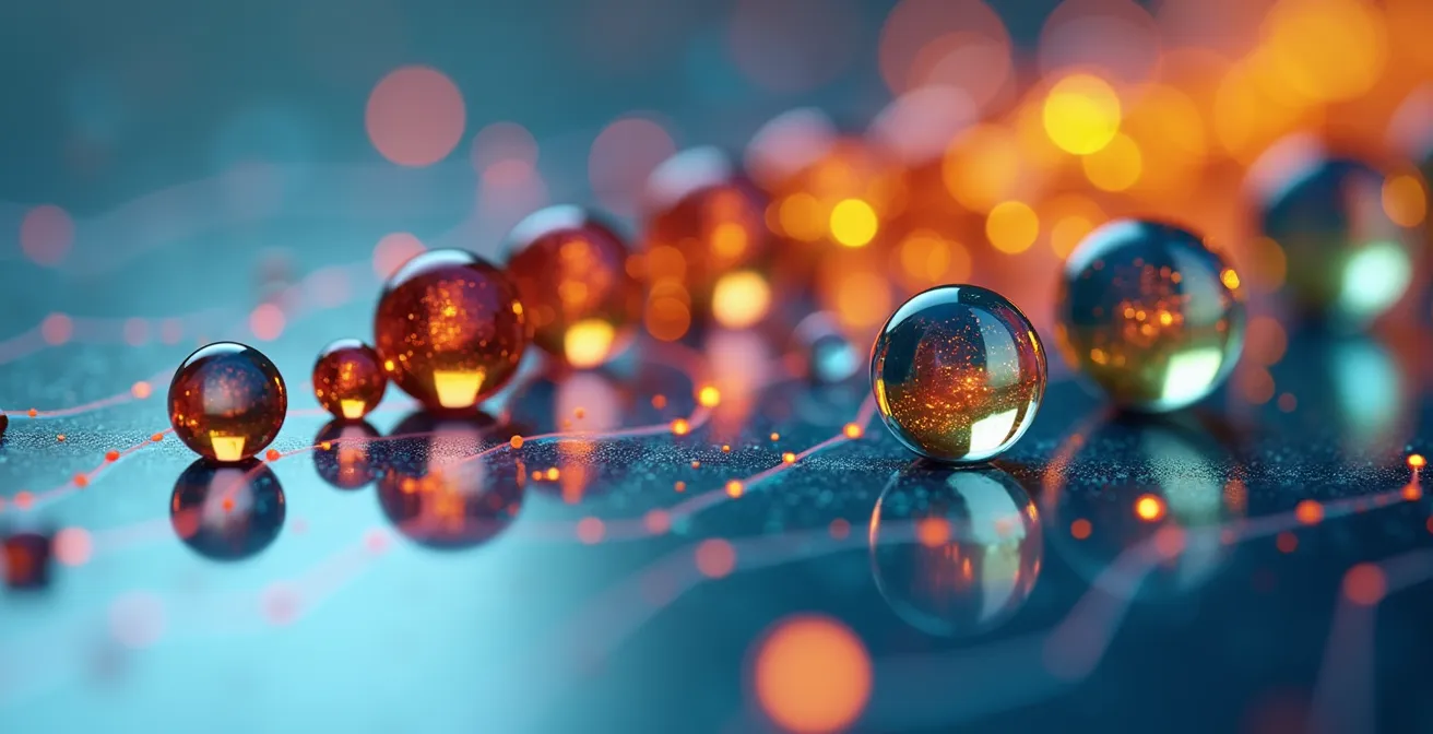 Abstrakte Darstellung von Datenpunkten über Zeit ohne lesbare Achsenbeschriftungen