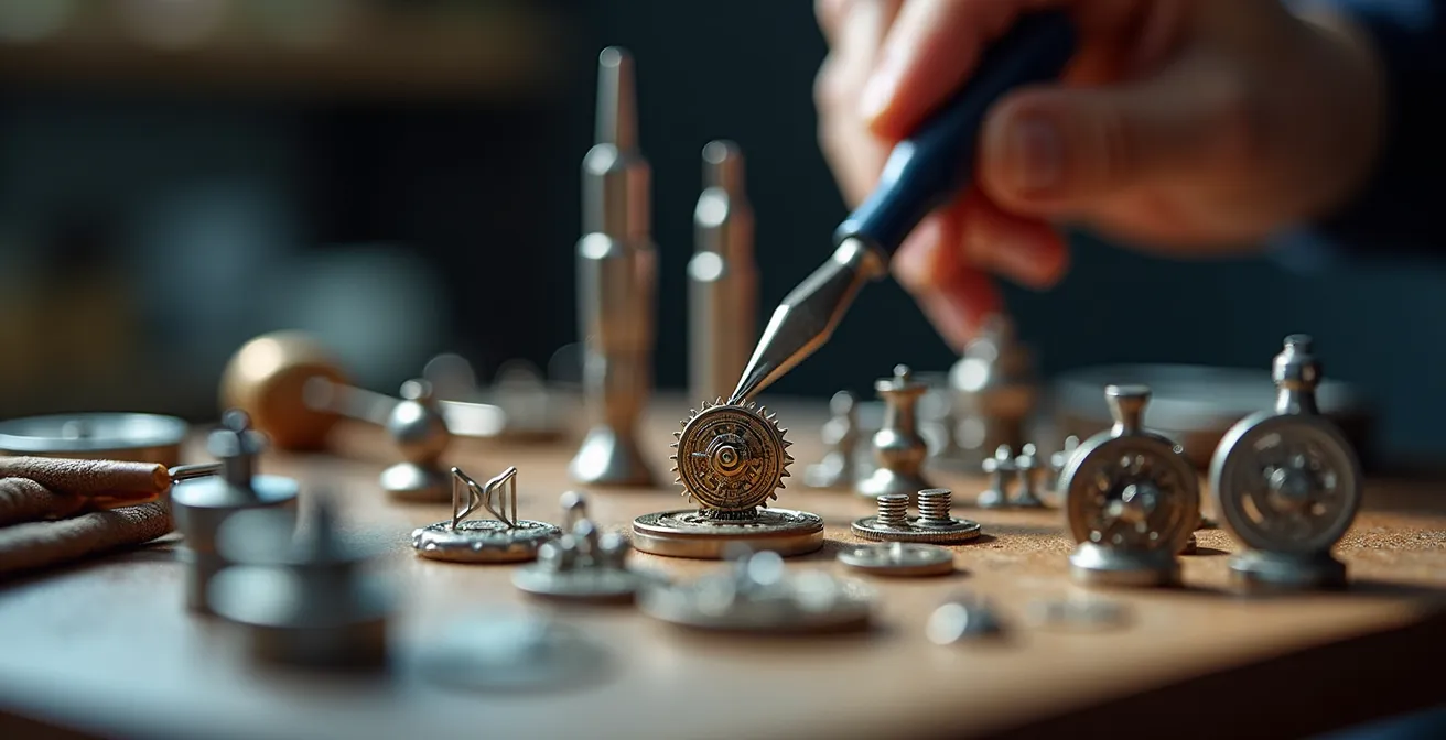 Visualisierung des Uhrmacher-Modells mit dezentralisierten Teams in Atelierstruktur