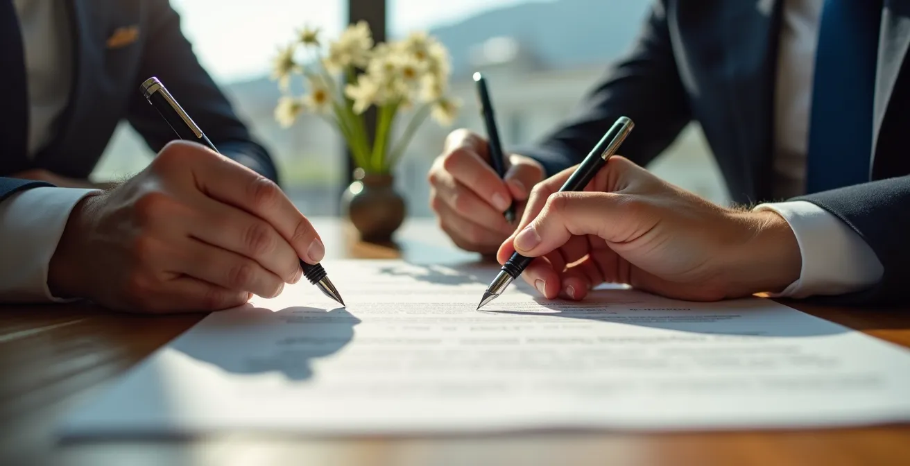 Vertragsunterzeichnung für Influencer-Kooperation in der Schweiz